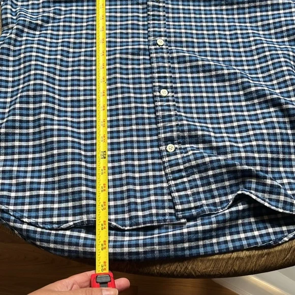 GAP White and Blue Plaid Long Sleeve Button Down Shirt Size L - Picture 10 of 12